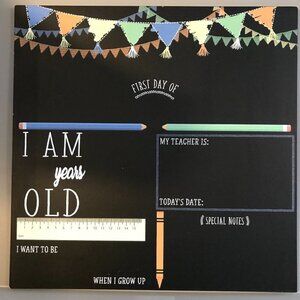 NEW first and last day of school chalkboard for photos.  Grade, age, teacher